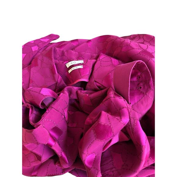 CO Spring Summer 2018 Sleeveless Belted Jacquard Midi Dress Magenta Size XS - Picture 10 of 16